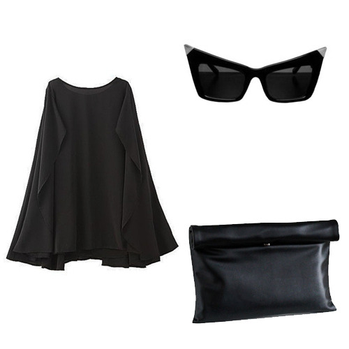 Another outfit post ^_^Cape DressSunglassesClutch
