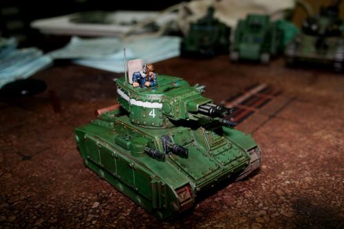 Thunderer Siege TankTaurox PrimeCarnadon Tank with full Multilaser loadoutHalftrack used as a standa