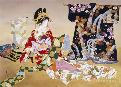 Oiran, Maiko and Geisha, art by Haruyo MoritaI am still so in love with those works. The detail leve