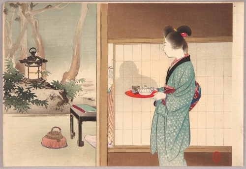 Artist: Mizuno ToshikataTitle: Tea and Lantern Date: 1903.