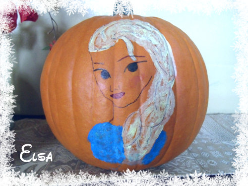 The Cold Never Bothered Us Anyway. My Sister’s and I decided to do Frozen Themed Pumpkins this year.