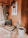 inthisforest:My little cozy corner 🚍💜 IG: tincan.cottage 