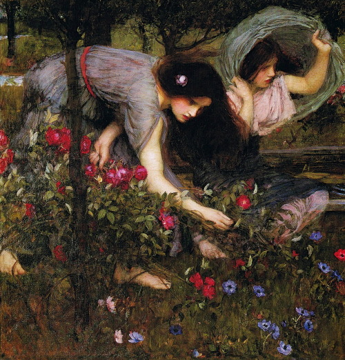 the-garden-of-delights: &ldquo;Flora and the Zephyrs&rdquo; (1897) (detail) by John William 