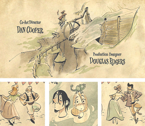 cartoonretro:  Beautiful drawings by Shiyoon K From the Tangled credit sequence. 