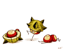 ladytruds: The Conkers aren’t quite ready to let go of their training shells just yet! &gt; u&lt; &lt;3