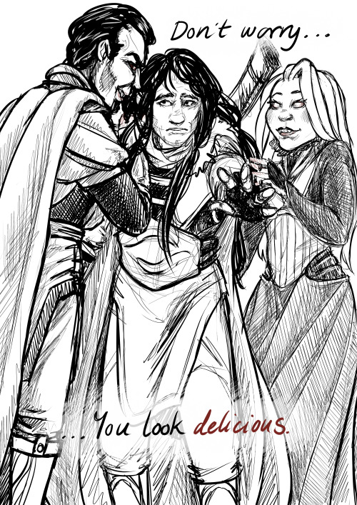 thegrangerchronicles:Critical Role sketch! Lord and Lady Briarwood found Vax sneaking around…Wuh-oh.