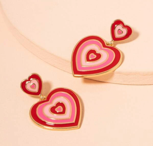 Sex luvcor:  Double Heart Drop Earrings   pictures