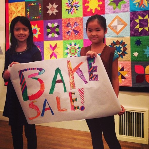 Girl Scout bake sale at Stitch Modern. How cute us that? http://eastbaymodernquiltguild.wordpress.co