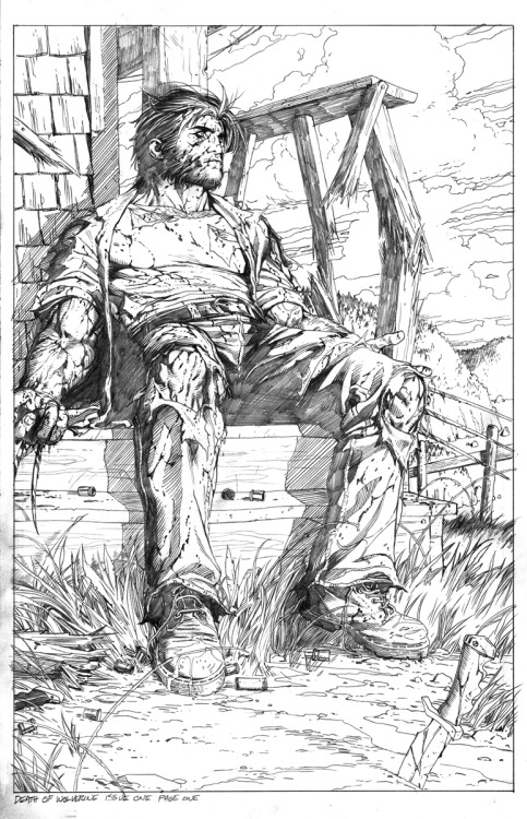 mcnivenart:  here’s the pencils for that interior page of the Death of Wolverine. Charles Soul