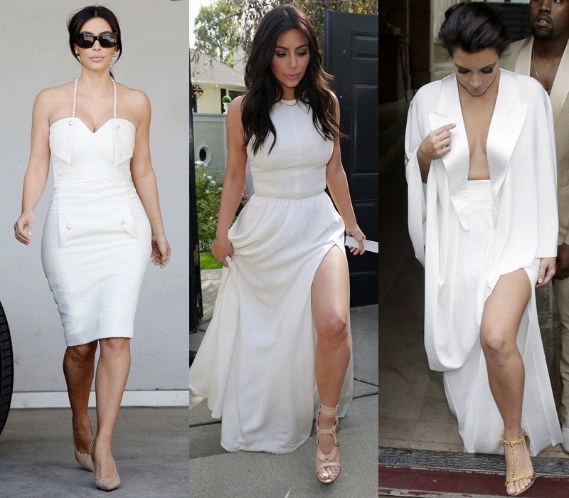 kimkanyekimye:  Red, White, &amp; Blue. Which color outfit is your fav?