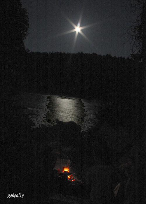 Full moon at the campfire. Actually it was the third one of the month.Pete