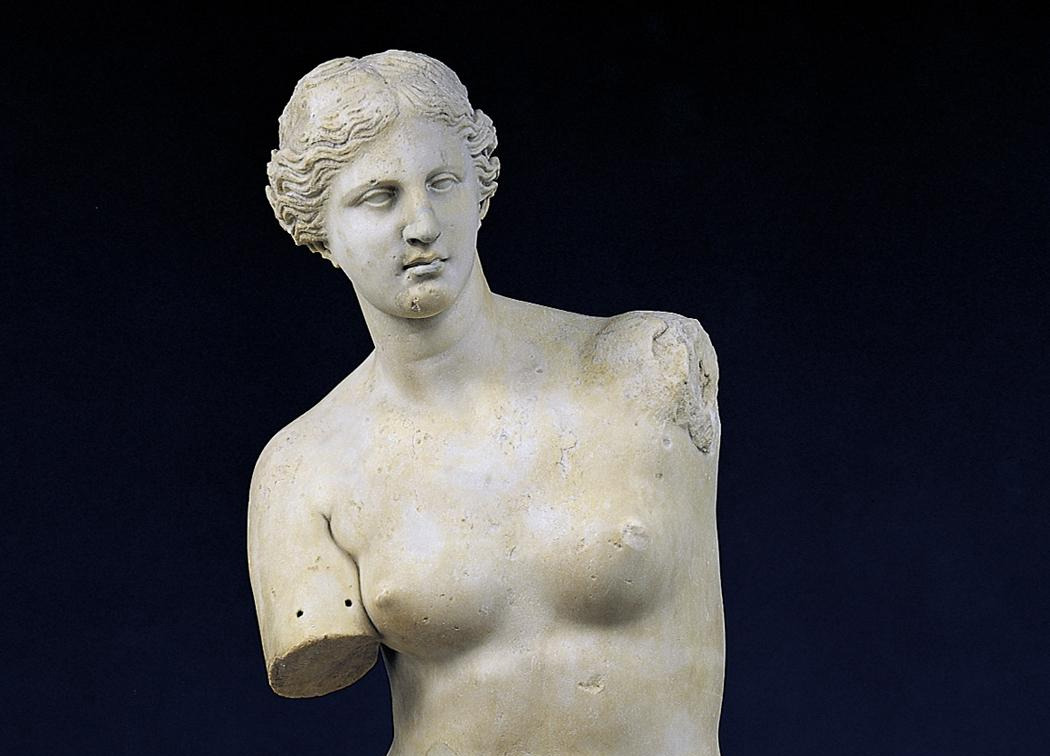 adapto:    Aphrodite of Melos (Venus de Milo) sculpture from Andros of Antioch, son