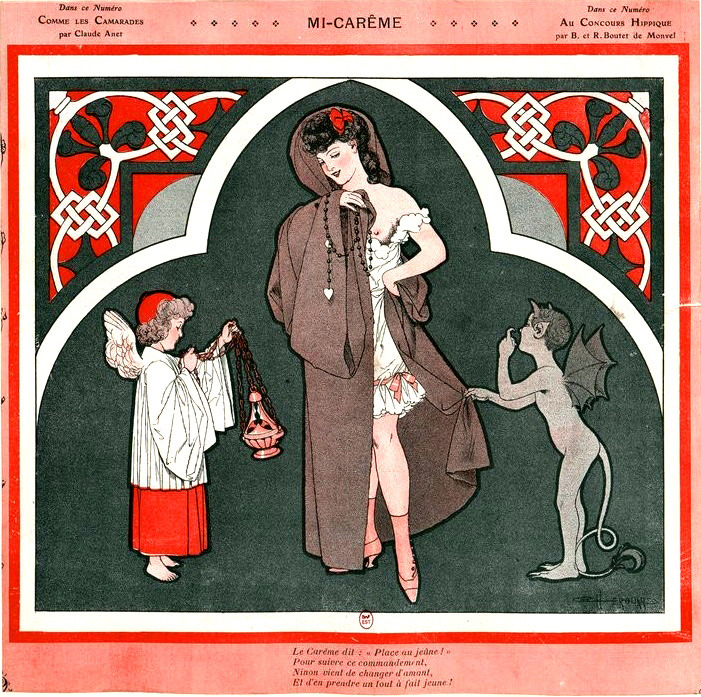 Chéri Hérouard (1881-1961), ‘Mi-Carême’ (Mid-Lent), from “La Vie Parisienne”, 1914
Source