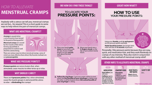 mackblesa:ziblie:How to relieve menstrual cramps using pressure points.I learned this method about a