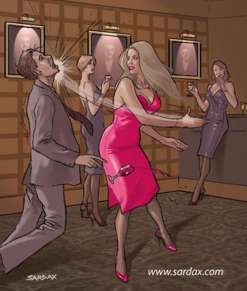 Great drawing of Sardax! I can almost hear the loud clapping of the slap and feel the burning sensat