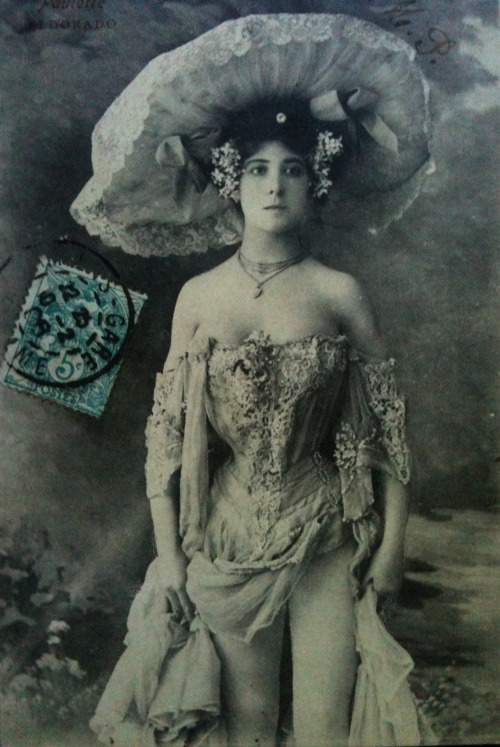 Late 19th century French postcards of actresses and performers in elaborate costumes