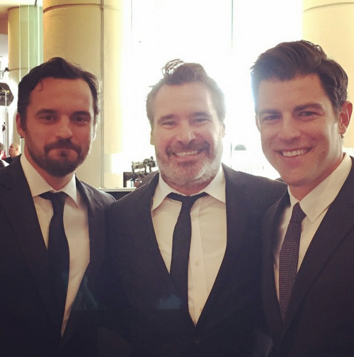 Jake Johnson, Max Greenfield,and Todd Adair at the Critics’ Choice Awards. Jake and Max presen