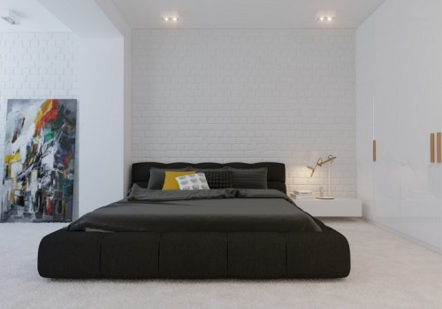 Black twin beds with headboards