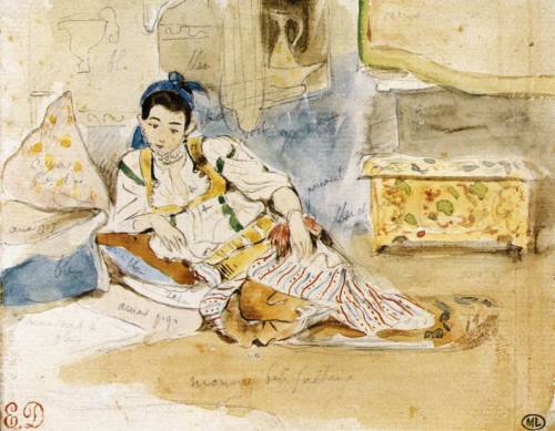 artist-delacroix: Sketch for the Women of Algiers, 1832, Eugène DelacroixMedium: watercolor