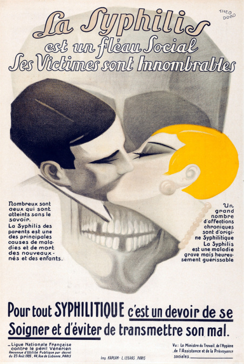 La Syphilis (Ligue Nationale Française contre le peril Vénérien, 1920s). Theo Doro Artwork.