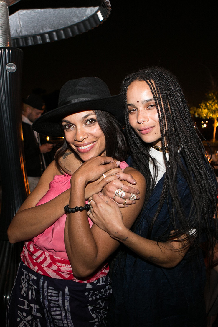 celebritiesofcolor:  Rosario Dawson and Zoe Kravitz at the launch of Studio One Eighty