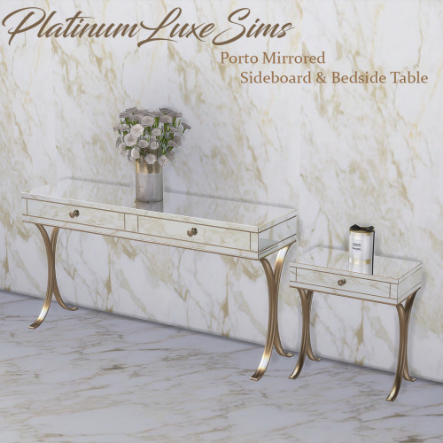 Porto Mirrored Sideboard &amp; Bedside Table•••DOWNLOADPatreon early access - Pub