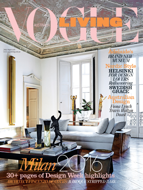 The July/August 2016 issue of Vogue Living is on sale now.On the cover: inside the living room of ar