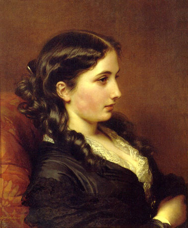 franz-xaver-winterhalter:Study of a Girl in Profile, 1862, Franz Xaver Winterhalter