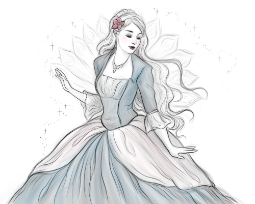 dim-draws:Barbie doodles. Rosella from “The Island Princess” &amp; Odette from &ldqu
