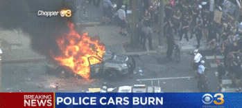 May 29/30 2020 - Police Cars Burn In Atlanta / Los Angeles / Seattle / Philadelphia / Miami / Pittsburgh