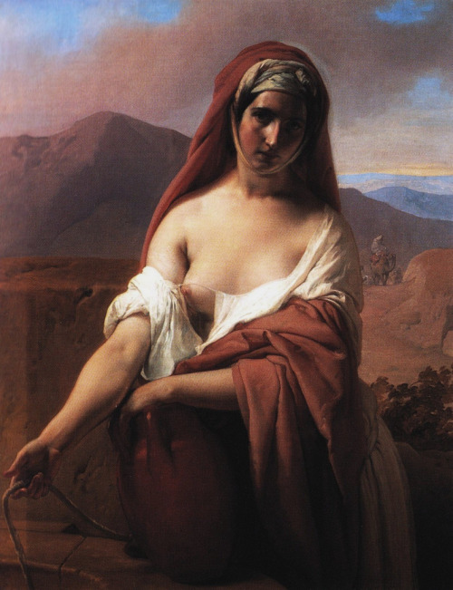 16chakras:  “Rebecca at the Well” by Francesco Hayez [Italian Romantic Painter, 1791-1882] 