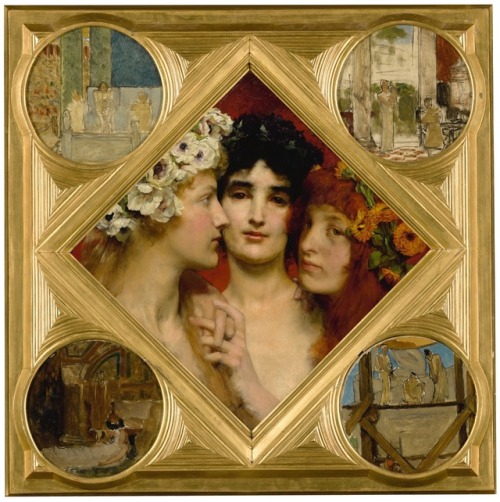 The Three Graces. Oil on Canvas in five parts. Frame designed by the artist. Source : sothebys. Art 