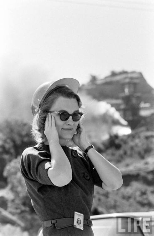 Mrs. Maryly Peck, engineer at Rocketdyne Corp.(Allan Grant. 1962)