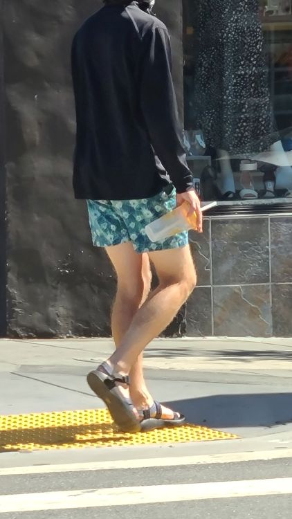 Grey cap and Blue patterned short shorts