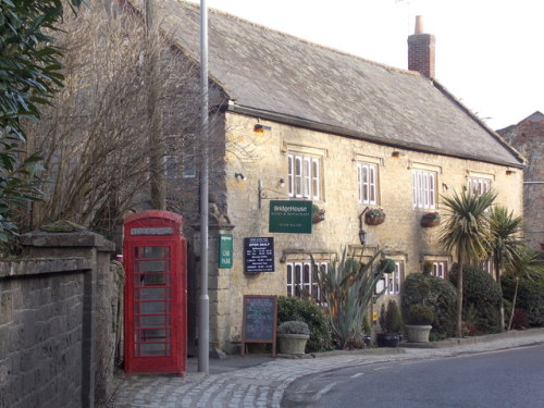 Telephone box outside the Bridge House Hotel, Beaminster