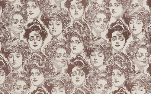 Projet de papier peint pour celibataire - Charles Dana Gibson - in Comœdia illustré - 1910 - via Gal