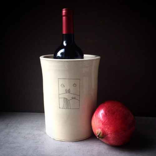 Large Wine Cooler - white stoneware