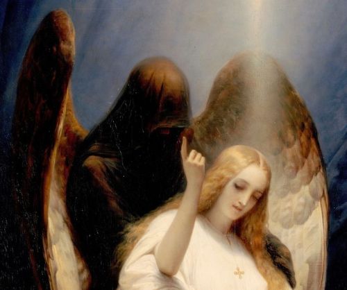 themagicfarawayttree:The Angel of Death (detail) Horace Vernet 1851