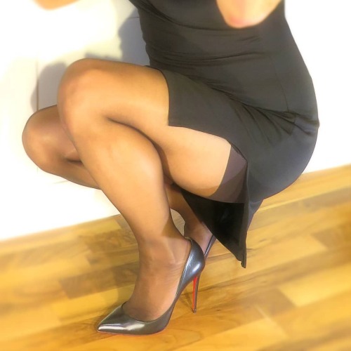 Little black dress outfit completed with black pantyhose and heels!-Dress: @nyandcompanyHosiery: @ha