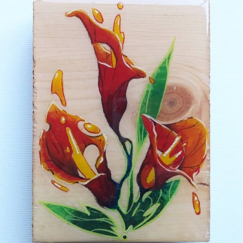 Calla Lilies for another beautiful friendo. . . . #callalily #callalilies #flower #floral #woodpaint