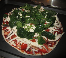 Thelittlevegan:  Mushroom, Kale And Rosemary Pizza Pita Bread Tomato Paste Red Onion