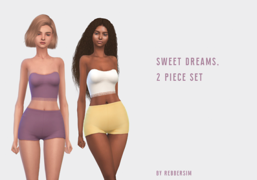 Sweet Dreams, 2 piece set. The top and the shorts are separate, 12 swatches each.Click HERE to 