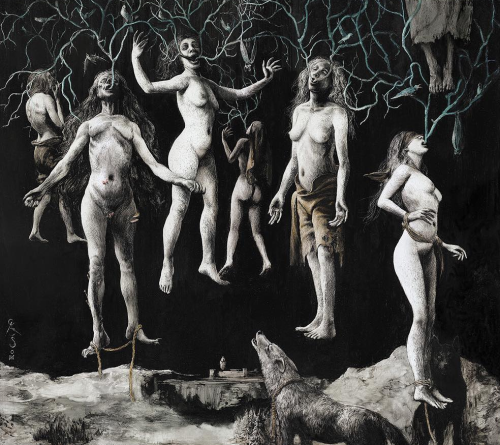 Corales de la Luna album cover art by Santiago Caruso