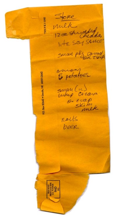 djotzi: envelopes from the found grocery list collection