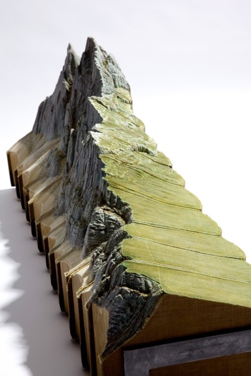 crossconnectmag: The Mountain and Caves  from Old Books by Guy Laramée “The erosio