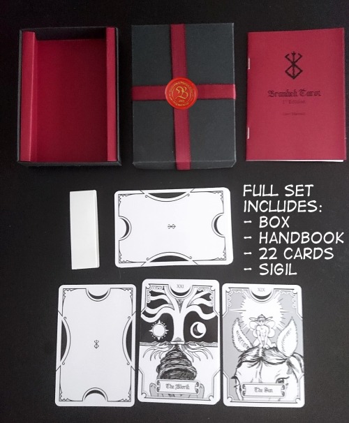 handofschnoz:Berserk themed tarot card set (Major Arcana)Limited edition. Multiple packaging colors 