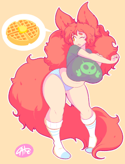 slugboxcreatureart:  theycallhimcake:  Somebody get that dingus kitty a waffle.  Welp there goes my heart.