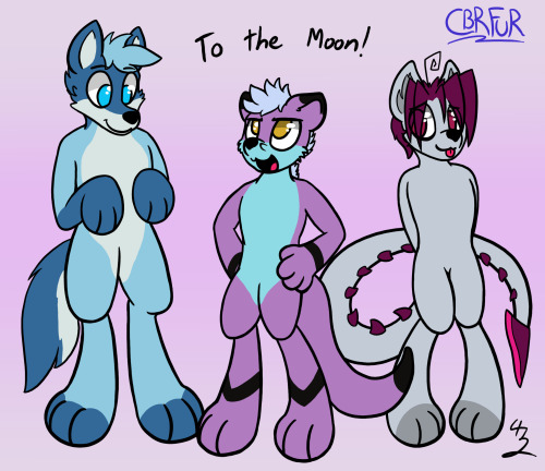 xenithion:A drawing for my furry friends, and my dumb fursona butt  Cuties~! c: