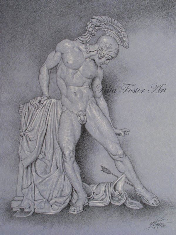   “Achilles in charcoal” - Rita Foster   