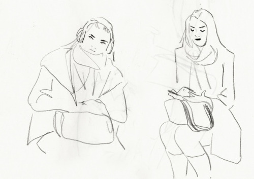 more people from my metro sketchbook, back when it was still cold in Paris